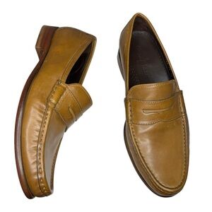 Cole Haan Nike Air Tan cognac Leather Comfort Dress Loafers shoes Men’s 7 Wide